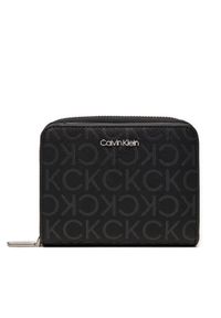 Calvin Klein Mały Portfel Damski Around Mono K60K612433 Czarny. Kolor: czarny. Materiał: skóra #1