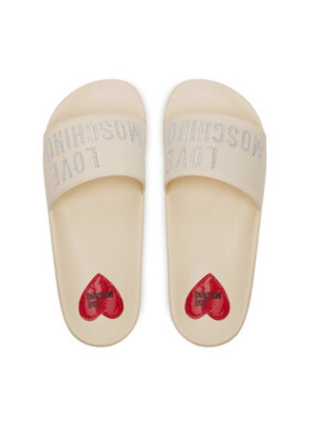 Love Moschino - LOVE MOSCHINO Klapki JA28122G1MI13110 Écru. Kolor: kremowy. Materiał: syntetyk