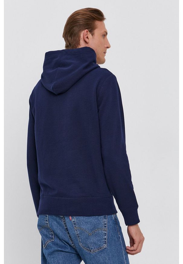 Polo Ralph Lauren Bluza męska kolor granatowy z kapturem z aplikacją. Okazja: na co dzień. Typ kołnierza: polo, kaptur. Kolor: niebieski. Materiał: dzianina. Wzór: aplikacja. Styl: casual