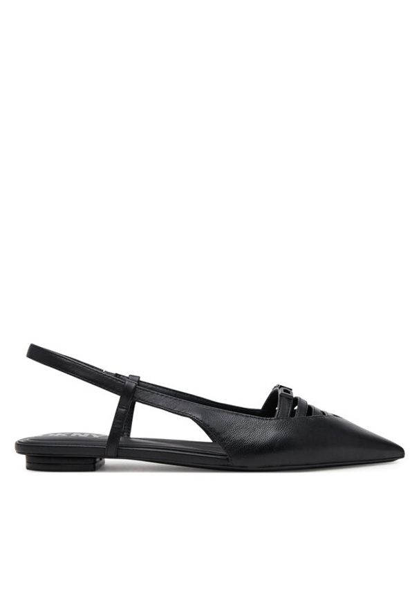 DKNY Baleriny K1524221 Czarny. Kolor: czarny. Materiał: skóra