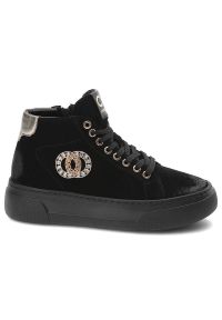 Czarne Sneakersy CheBello Wygodne Skórzane Buty Damskie. Kolor: czarny. Materiał: skóra. Szerokość cholewki: normalna. Styl: sportowy #6