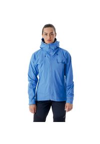 Kurtka przeciwdeszczowa damska Rab Downpour Plus 2.0 Jacket z kapturem. Typ kołnierza: kaptur. Kolor: niebieski