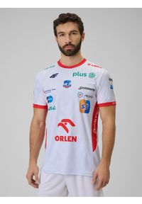 4f - 4F Koszulka meczowa replika domowa z sezonu 2025/26 męska 4F x ZAKSA Kędzierzyn-Koźle - biała S. Okazja: do domu. Kolor: biały. Materiał: dzianina, materiał. Długość: długie. Wzór: nadruk. Styl: sportowy #1