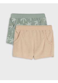 Sinsay - Szorty z bawełnianej dzianiny frotte o welurowej powierzchni 2 pack - zielony. Kolor: zielony. Materiał: bawełna, dzianina, welur