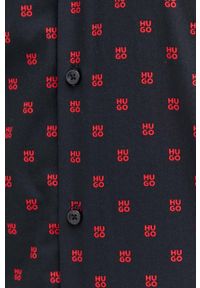 Hugo - HUGO koszula bawełniana męska kolor czarny slim z kołnierzykiem klasycznym. Typ kołnierza: kołnierzyk klasyczny. Kolor: czarny. Materiał: bawełna. Styl: klasyczny #3