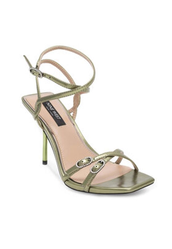 Nine West Sandały FARAZA ZL23014CC Zielony. Kolor: zielony. Materiał: skóra