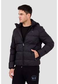 La Martina - LA MARTINA MAN Czarna pikowana męska kurtka Outerwear Basic Nylon, Rozmiar M. Kolor: czarny. Materiał: nylon. Długość rękawa: długi rękaw. Długość: długie. Styl: elegancki #6