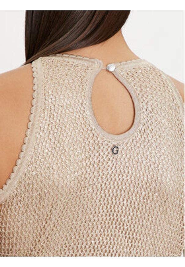 Guess Sukienka letnia W4YK50 Z37G0 Beżowy Regular Fit. Kolor: beżowy. Materiał: syntetyk. Sezon: lato