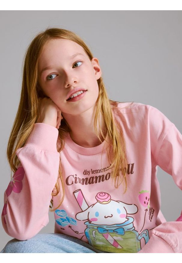 Reserved - Koszulka Cinnamoroll - pastelowy róż. Kolor: różowy. Materiał: bawełna. Długość: krótkie