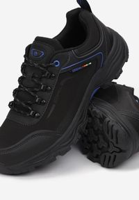 Born2be - Czarne Buty Sportowe Genael. Wysokość cholewki: przed kostkę. Nosek buta: okrągły. Zapięcie: sznurówki. Kolor: czarny. Materiał: materiał, guma. Szerokość cholewki: normalna