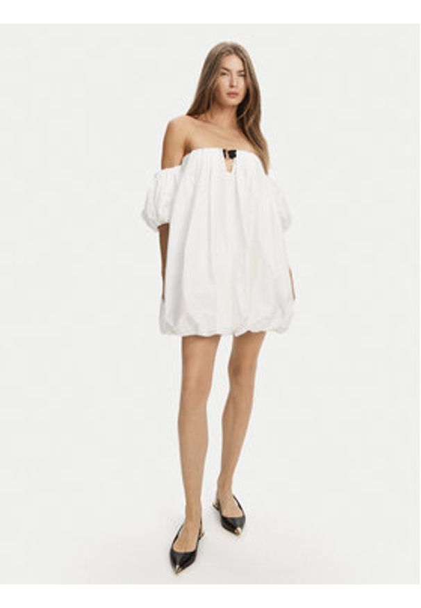 Pinko - PINKO Sukienka letnia 105211 A2LD ZZ1 Biały Regular Fit. Kolor: biały. Materiał: bawełna. Sezon: lato
