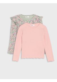 Sinsay - Bawełniana koszulka z falbanami 2pack - wielobarwny. Materiał: bawełna #1