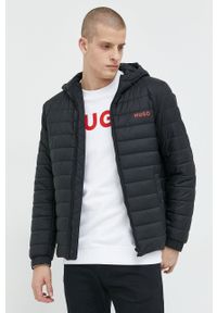 Hugo - HUGO kurtka męska kolor czarny przejściowa. Okazja: na co dzień. Typ kołnierza: kaptur. Kolor: czarny. Materiał: bawełna. Styl: casual #5