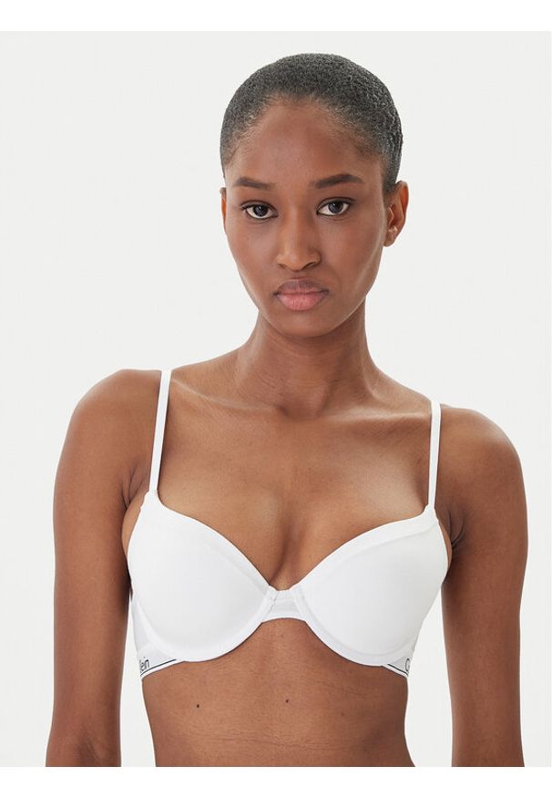 Calvin Klein Underwear Biustonosz z fiszbiną 0000F3784E Biały. Kolor: biały. Materiał: bawełna