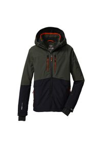 Kurtka narciarska z kapturem dla dzieci Killtec KSW 201. Typ kołnierza: kaptur. Kolor: wielokolorowy, szary, zielony. Sezon: zima. Sport: narciarstwo #1