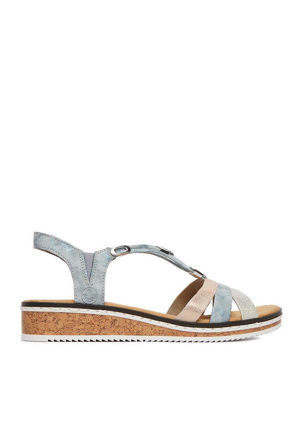 Sandały Rieker. Kolor: niebieski