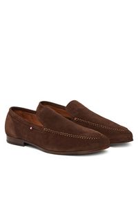 TOMMY HILFIGER - Tommy Hilfiger Półbuty Hilfiger Flexible Suede Loafer FM0FM05496 Brązowy. Kolor: brązowy. Materiał: zamsz, skóra