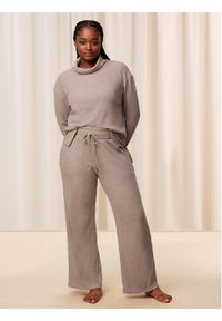 Triumph Spodnie piżamowe Thermal MyWear Wide Leg Trousers 10216564 Beżowy Regular Fit. Kolor: beżowy. Materiał: syntetyk