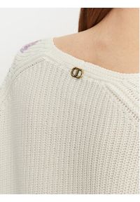 TwinSet - TWINSET Sweter 251TP3642 Beżowy Regular Fit. Kolor: beżowy. Materiał: bawełna