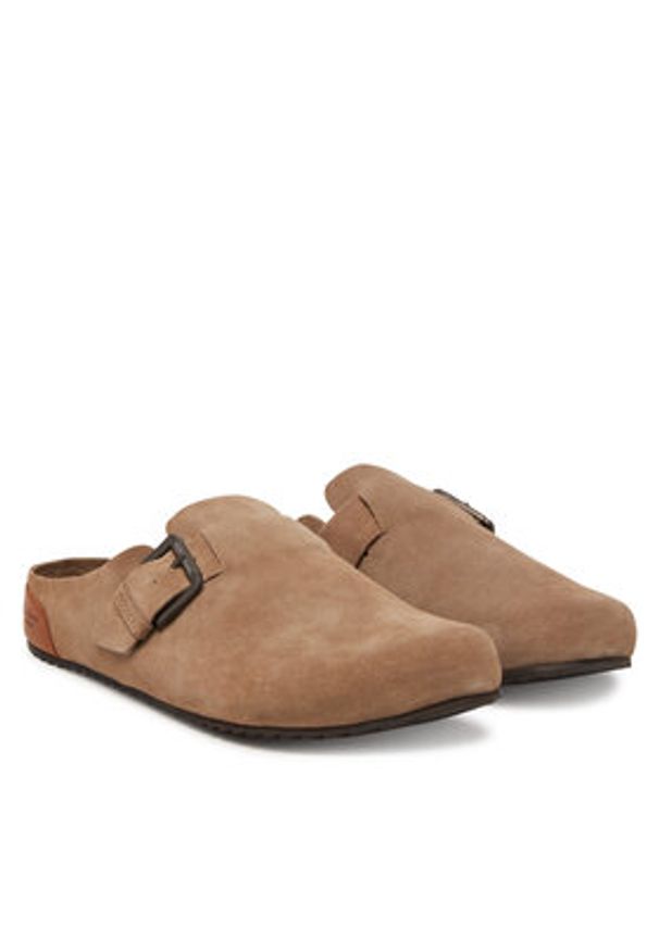 Pepe Jeans Klapki PMS90123 Beżowy. Kolor: beżowy. Materiał: skóra, zamsz