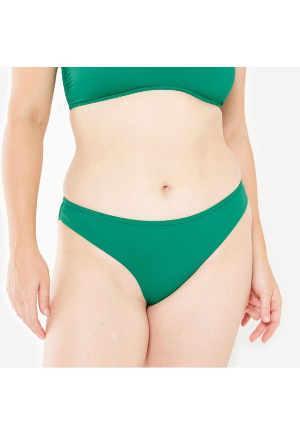 OLAIAN - Dół kostiumu kąpielowego surfingowego damski Olaian Lulu teksturowany. Kolor: zielony. Materiał: poliester, poliamid, materiał, elastan