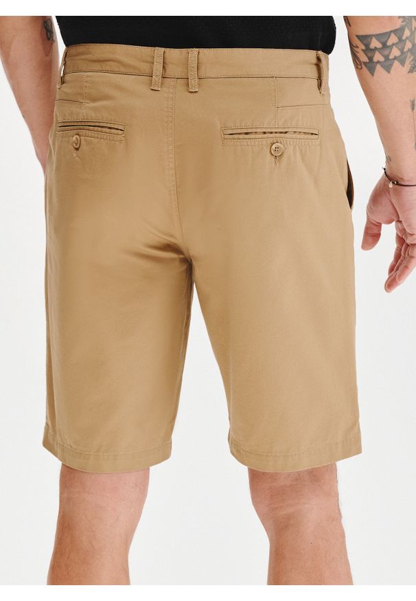 Pako Lorente - PAKO LORENTE - Bawełniane beżowe szorty męskie. Okazja: na co dzień. Kolor: niebieski, beżowy, zielony. Materiał: bawełna. Wzór: gładki. Sezon: lato. Styl: casual