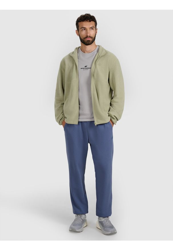 4f - 4F Polar ze stójką regular męski - oliwkowy S. Typ kołnierza: kołnierzyk stójkowy. Kolor: oliwkowy, brązowy, wielokolorowy. Materiał: polar. Sport: wspinaczka