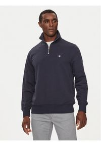 GANT - Gant Bluza Reg Shield Half Zip Sweat 2008005 Granatowy Regular Fit. Kolor: niebieski. Materiał: bawełna #1