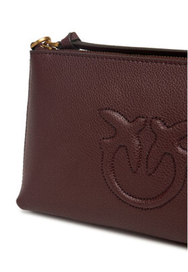 Pinko - PINKO Torebka Flat Horizontal Mini AI 25-26 104277 A29Q Bordowy. Kolor: czerwony. Materiał: skórzane