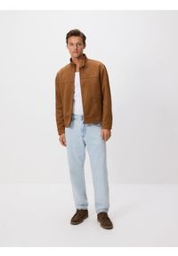 Reserved - Kurtka z imitacji zamszu - brązowy. Kolor: brązowy. Materiał: zamsz #1