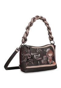 Brązowa Mała Damska Torebka Anekke Z Elegancką Rączką Mademoiselle. Kolor: brązowy. Wzór: aplikacja, nadruk. Styl: elegancki. Rodzaj torebki: na ramię #8