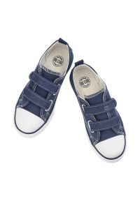 Big-Star - Granatowe Trampki Big Star Modne Buty Dziecięce. Okazja: na spacer, na uczelnię, na co dzień. Zapięcie: rzepy. Kolor: niebieski. Materiał: guma, materiał. Styl: klasyczny, młodzieżowy, casual