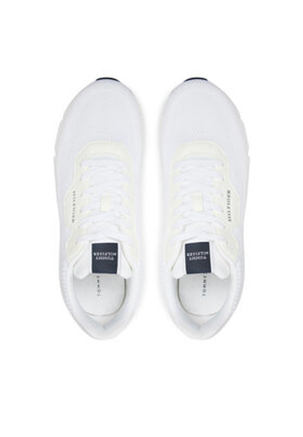 TOMMY HILFIGER - Tommy Hilfiger Sneakersy Lightweight Rwb Knit FM0FM05423 Biały. Kolor: biały. Materiał: materiał