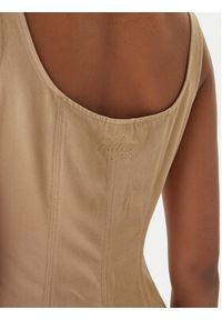 Hugo - HUGO Sukienka codzienna Kademe 50559409 Beżowy Regular Fit. Okazja: na co dzień. Kolor: beżowy. Materiał: bawełna. Typ sukienki: proste. Styl: casual #3