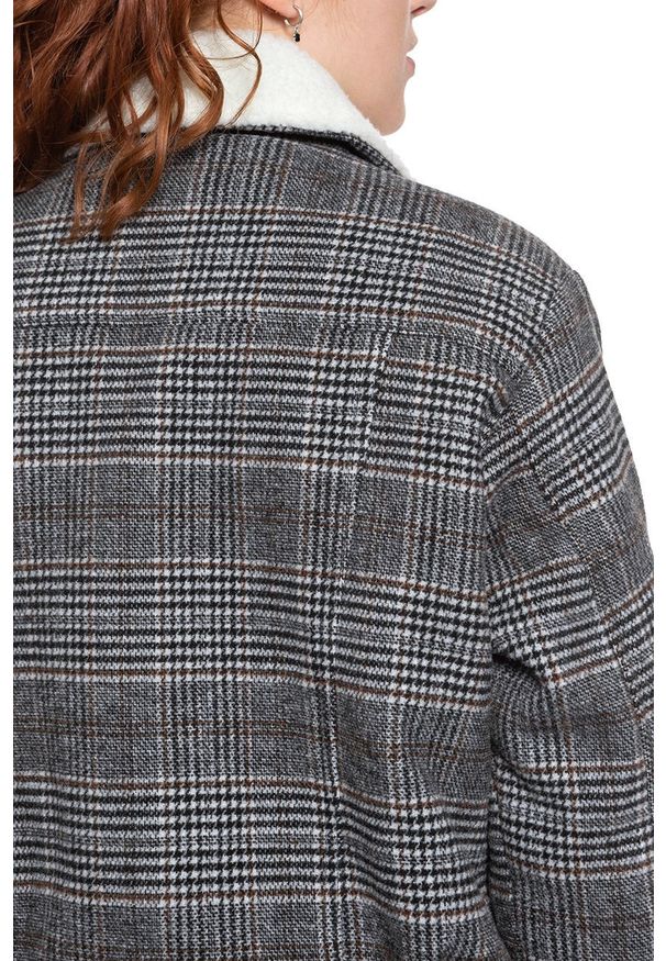 Lee - LEE WOOL CHECK SHERPA JK KHAKI L56XVLMH 112113153. Kolor: brązowy