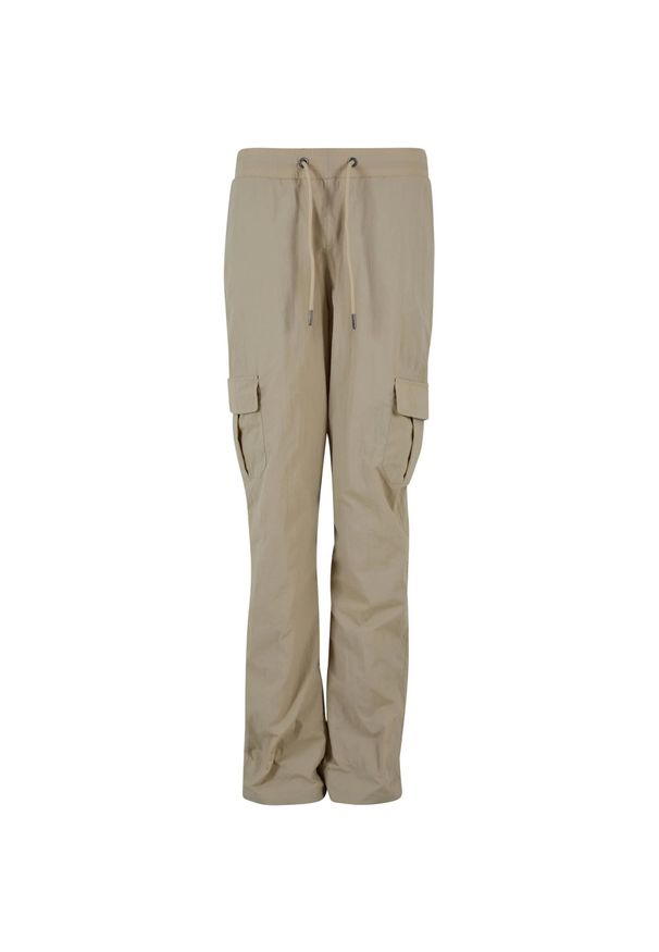 Urban Classics - Nylonowe Spodnie Cargo Dla Kobiet. Kolor: wielokolorowy, szary, brązowy. Materiał: nylon