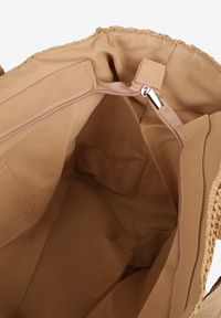Renee - Ciemnobeżowa Torebka Shopper Plażowa z Plecionki Galavisena. Kolor: beżowy. Sezon: lato. Rozmiar: duże. Styl: elegancki, casual