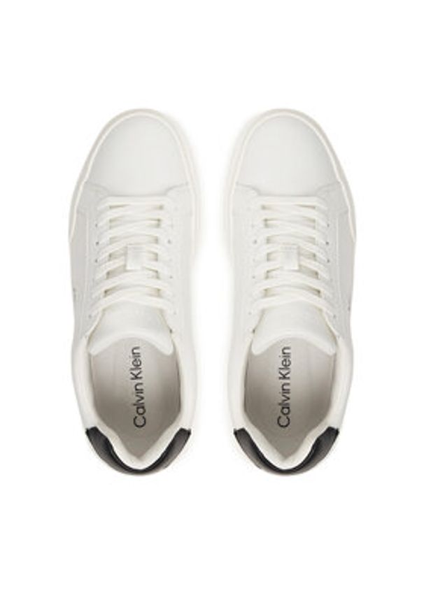 Calvin Klein Sneakersy Chunky Cupsole Laceup Lth Ml YW0YW01947 Biały. Kolor: biały. Materiał: skóra