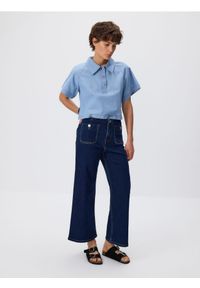 Reserved - Jeansy culotte - granatowy. Kolor: niebieski