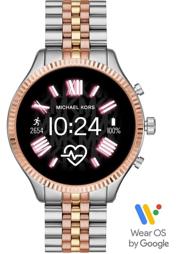 Michael Kors smartwatch Gen5 Lexington 2 Tri Tone Stainless Steel (MKT5080). Rodzaj zegarka: smartwatch. Kolor: wielokolorowy, złoty, srebrny. Styl: elegancki