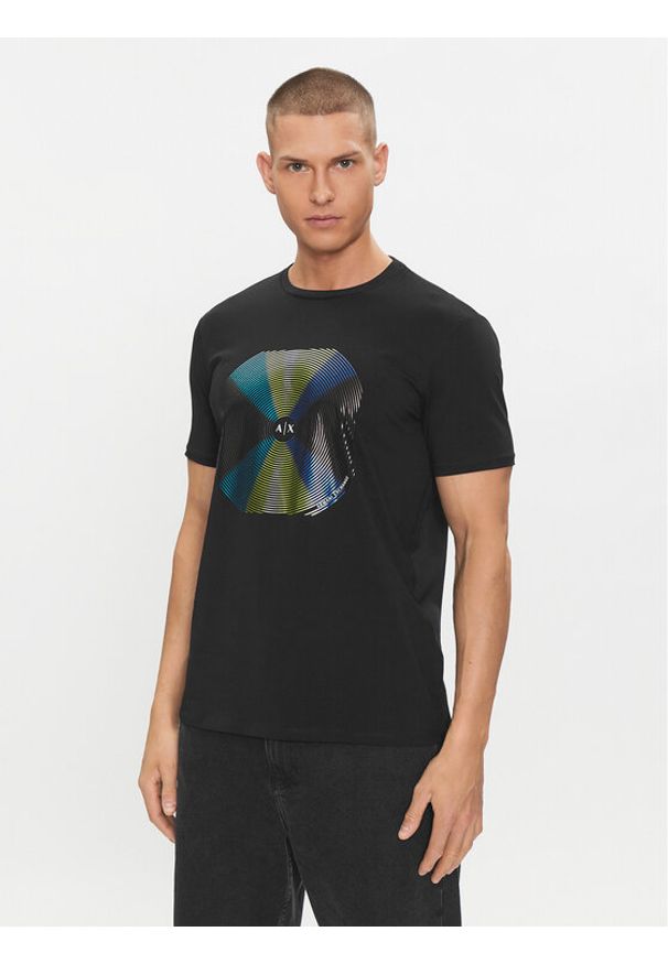 Armani Exchange T-Shirt 3DZTJK ZJE6Z 1200 Czarny Regular Fit. Kolor: czarny. Materiał: bawełna