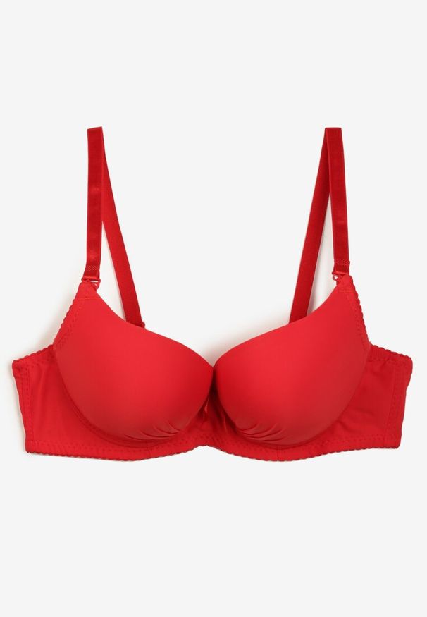 Renee - Czerwony Biustonosz z Efektem Push-Up z Regulowanymi Odpinanymi Ramiączkami Haeliana. Kolor: czerwony. Rodzaj stanika: odpinane ramiączka, push-up