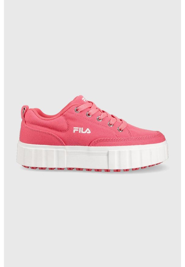 Fila tenisówki dziecięce kolor pomarańczowy. Nosek buta: okrągły. Zapięcie: sznurówki. Kolor: pomarańczowy. Materiał: guma. Obcas: na platformie