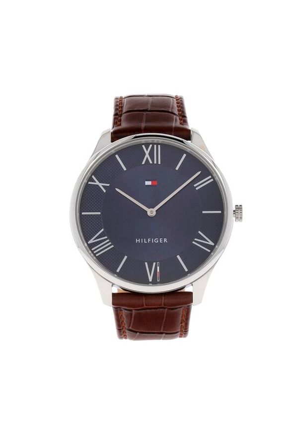 TOMMY HILFIGER - Tommy Hilfiger Zegarek Becker 1710536 Brązowy. Kolor: brązowy. Materiał: skóra