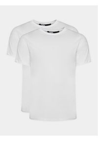 Karl Lagerfeld - KARL LAGERFELD Komplet 2 t-shirtów 765000 500298 Biały Slim Fit. Typ kołnierza: dekolt w karo. Kolor: biały. Materiał: bawełna