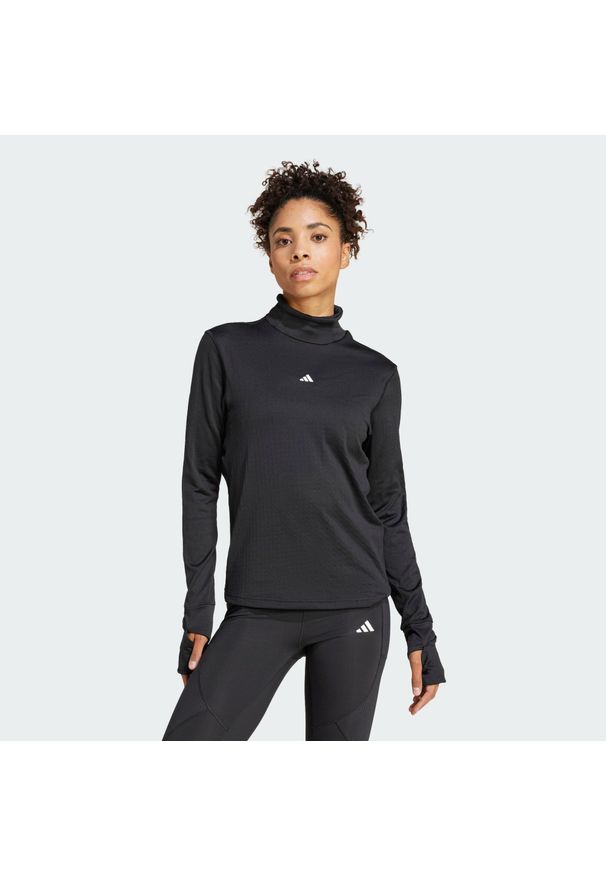 Adidas - Koszulka TECHFIT COLD.RDY Funnel Neck Long Sleeve. Kolor: czarny. Materiał: materiał. Długość rękawa: długi rękaw. Technologia: Techfit (Adidas). Sport: fitness