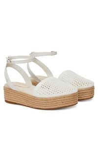 TOMMY HILFIGER - Tommy Hilfiger Espadryle Knit Mesh Espadrille Platform FW0FW08743 Biały. Kolor: biały. Materiał: materiał. Obcas: na platformie #6