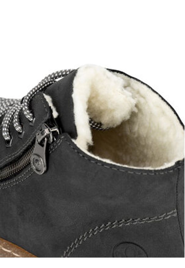 Rieker Botki N1020-45 Szary. Kolor: szary. Materiał: materiał