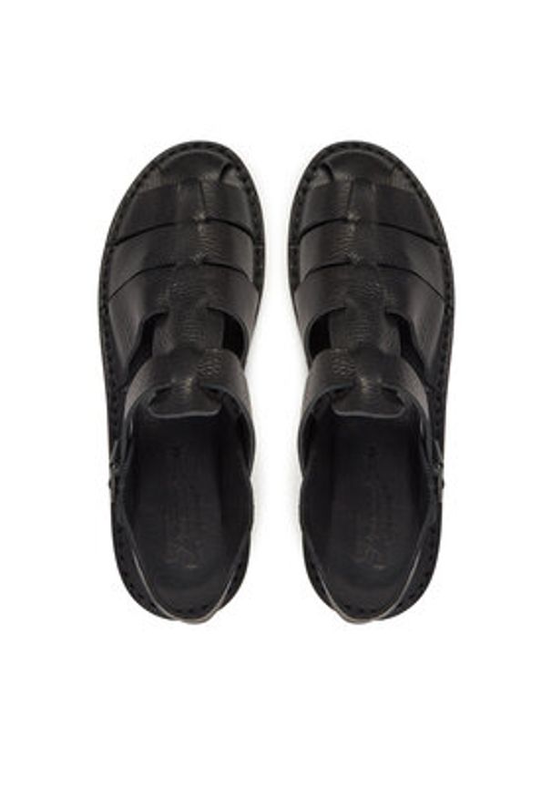 Fracap Sandały D034 Czarny. Kolor: czarny. Materiał: skóra