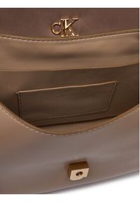 Calvin Klein Torebka Ck Conv Chain Brushed Medium Bag LV04F3407G Beżowy. Kolor: beżowy. Materiał: skórzane #3